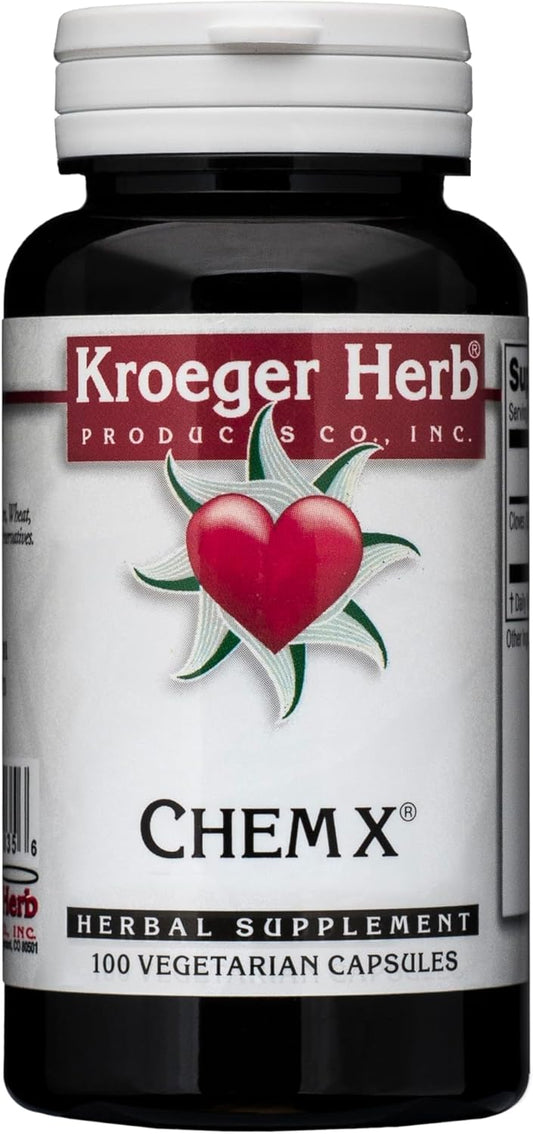 Kroeger Herb Chem X Daily Advanced Detox & Cleansing Formula - Supports Healthy Liver with Red Clover, Yellow Dock, Paprika - Non-GMO, Gluten Free - Made in USA