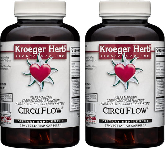 Kroeger Herb Circuflow Capsules - Natural Herbal Supplement for Circulation Support (2 Pack)
