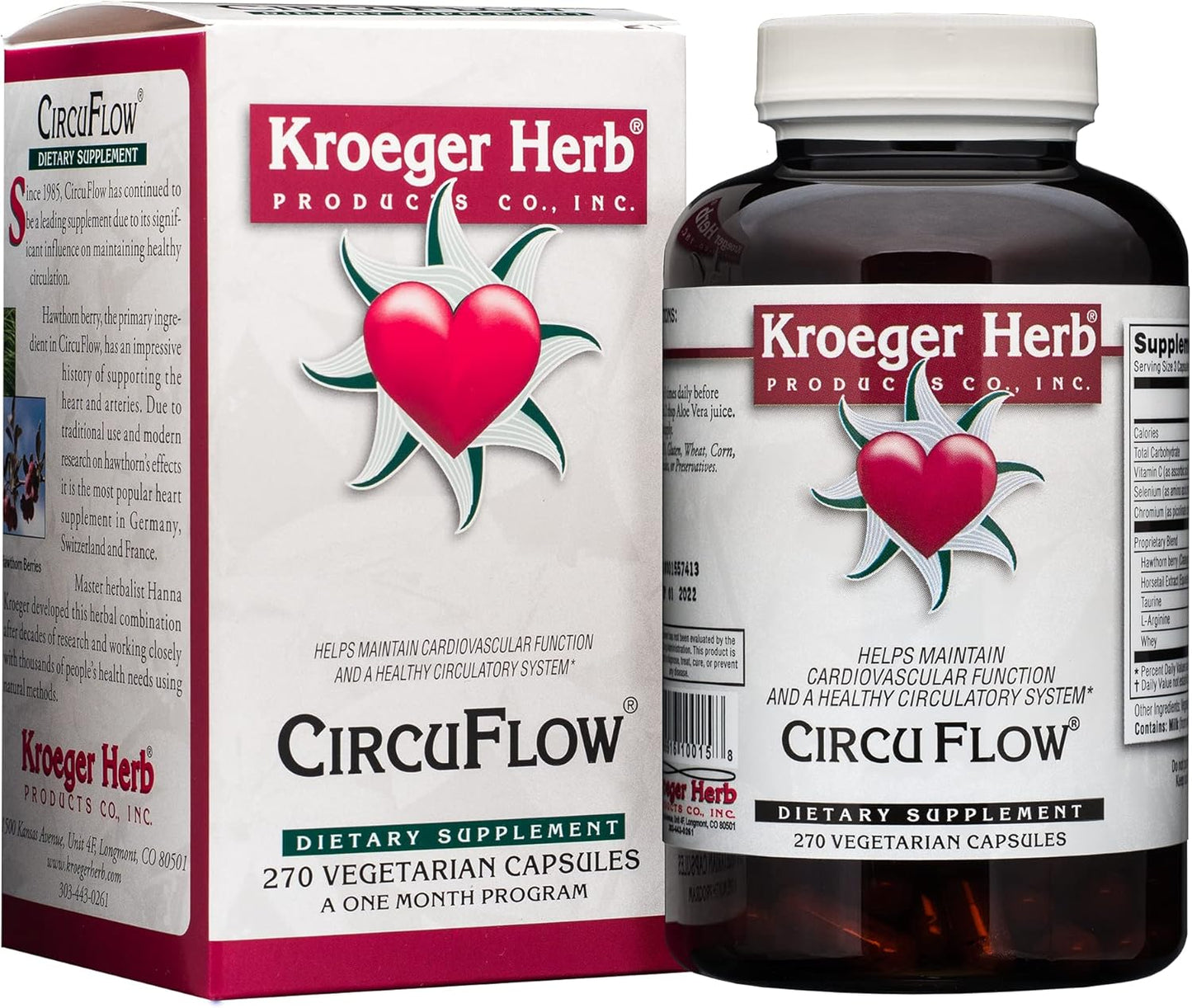 Kroeger Herb Circuflow Capsules - Natural Herbal Supplement for Circulation Support (2 Pack)