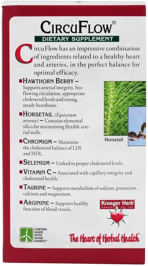 Kroeger Herb Circuflow Capsules - Natural Herbal Supplement for Circulation Support (2 Pack)