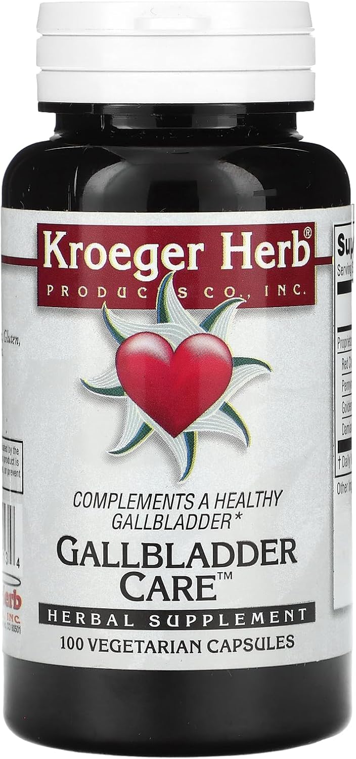 Kroeger Herb Gallbladder Care Capsules - 100 Count, Vegetarian Formula