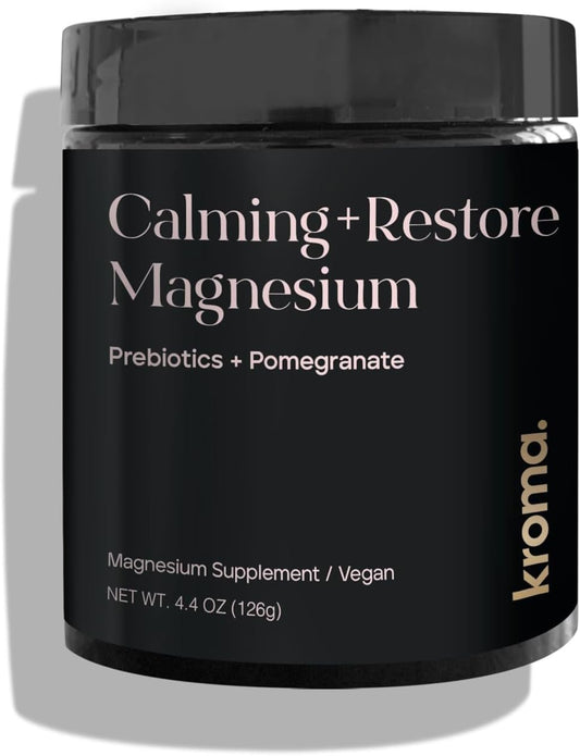 KROMA Tart Pomegranate Magnesium Supplement Powder Drink Mix for Sleep, Calm, Relaxation - Gluten Free, Muscle Recovery Support - 30 Servings