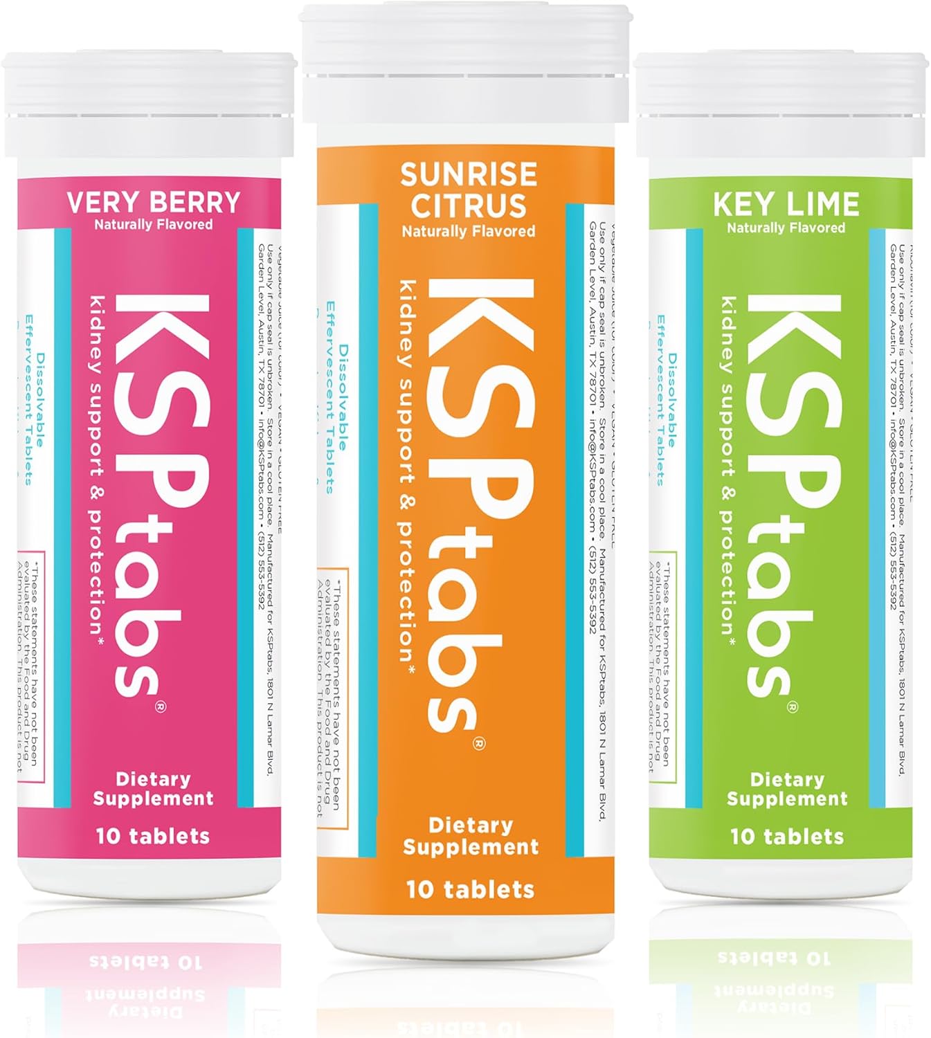 KSPtabs All Natural Hydration Health Supplement Trial Pack - Berry, Lime, Citrus - 3 Pack