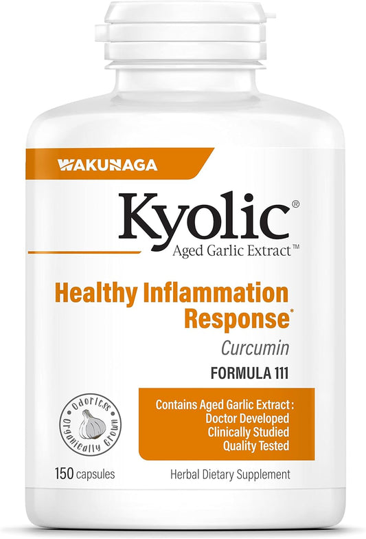 Kyolic Aged Garlic Extract Formula 111 Capsules - Promotes Healthy Inflammation Response (150 Count)