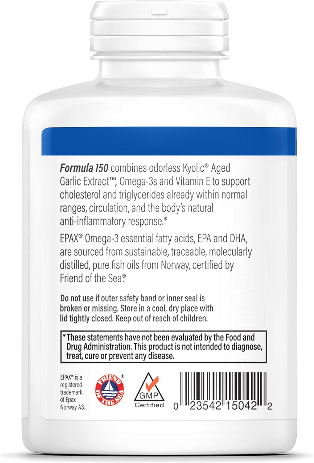 Kyolic Aged Garlic Extract Formula 150 with Omega-3 for Cholesterol and Circulation Health - 180 Soft Gels