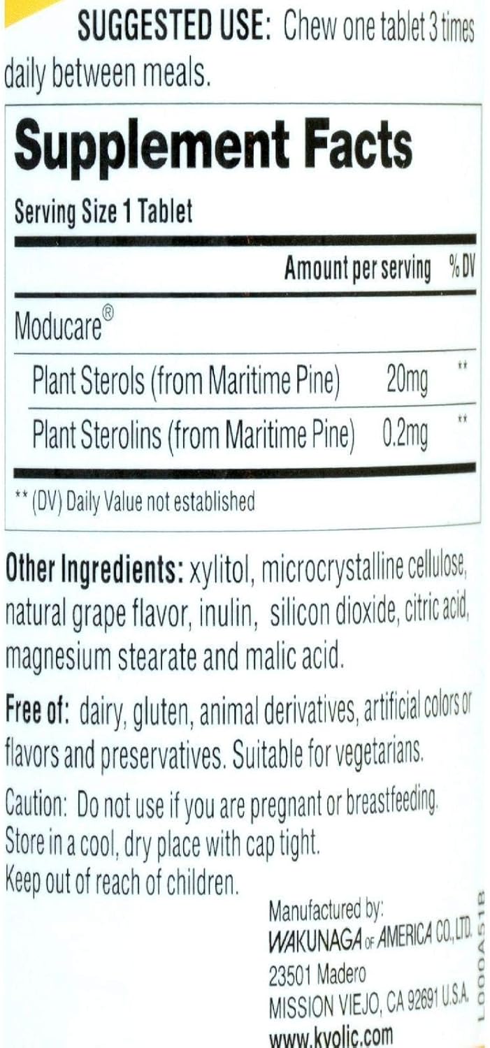 Kyolic Moducare Grape Chewable Tablets - 120 Count
