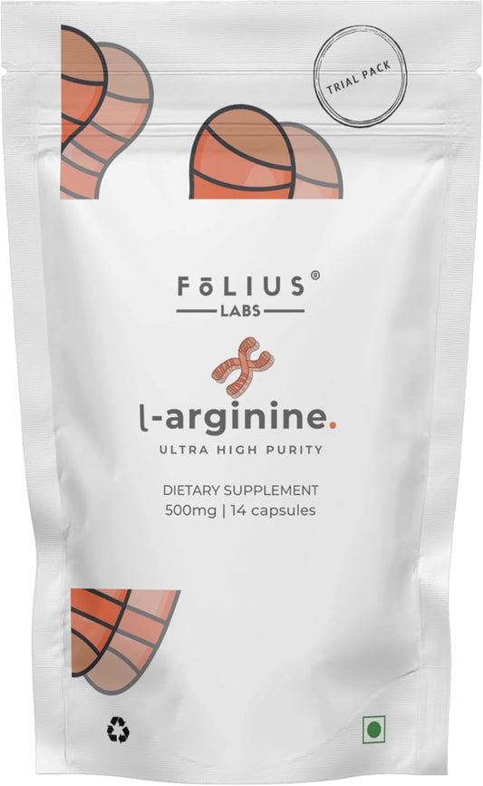 L-Arginine 1000mg Supplement for Men and Women - Boosts Nitric Oxide & Blood Circulation - Pre Workout Amino Acid - Trial Pack