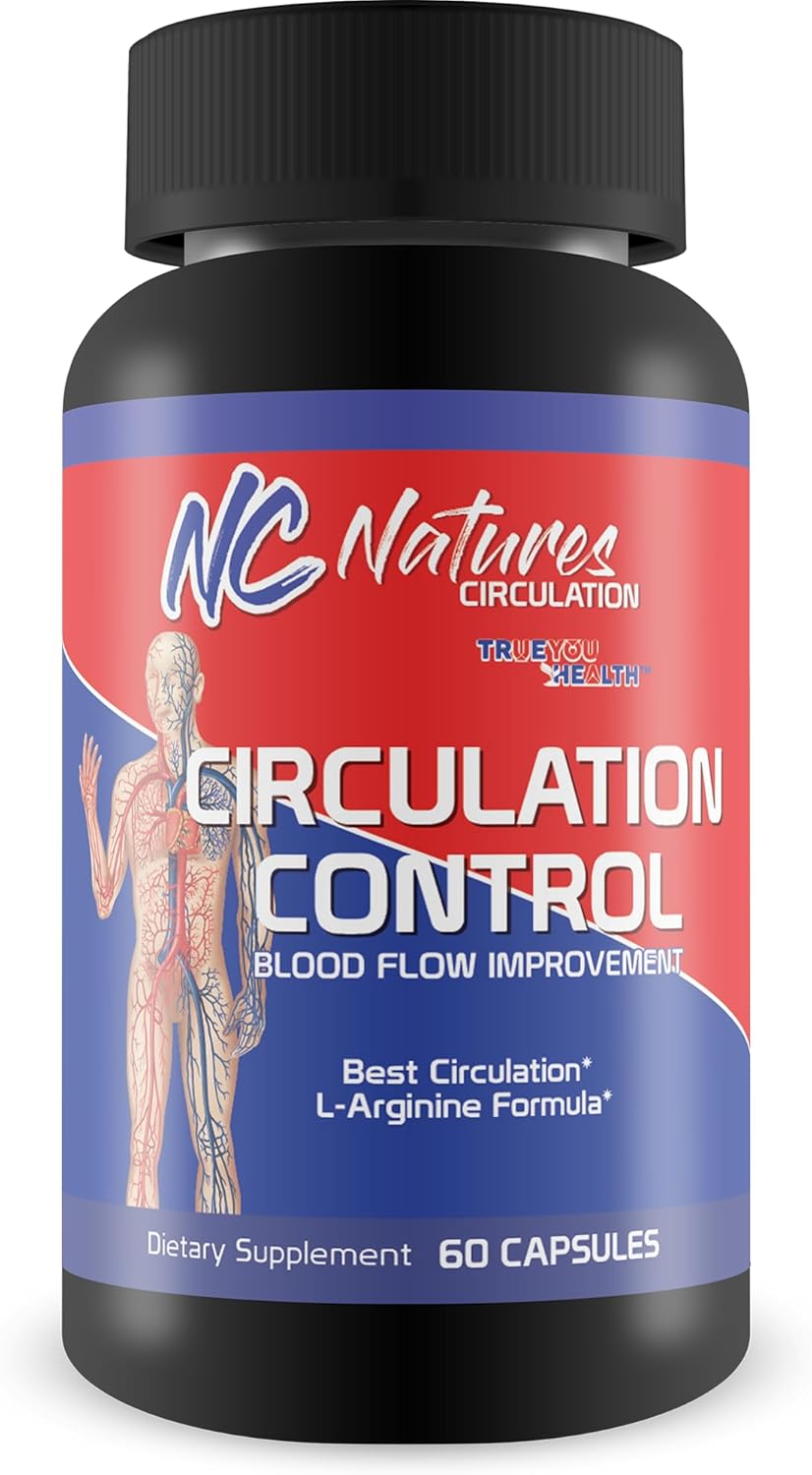 L-Arginine Formula for Improved Blood Flow and Circulation Control - Leg and Body Circulation Supplement for Better Health