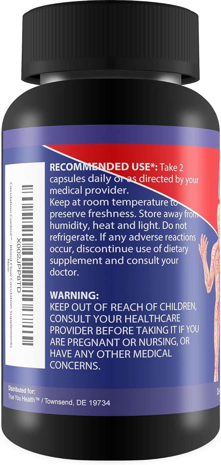 L-Arginine Formula for Improved Blood Flow and Circulation Control - Leg and Body Circulation Supplement for Better Health