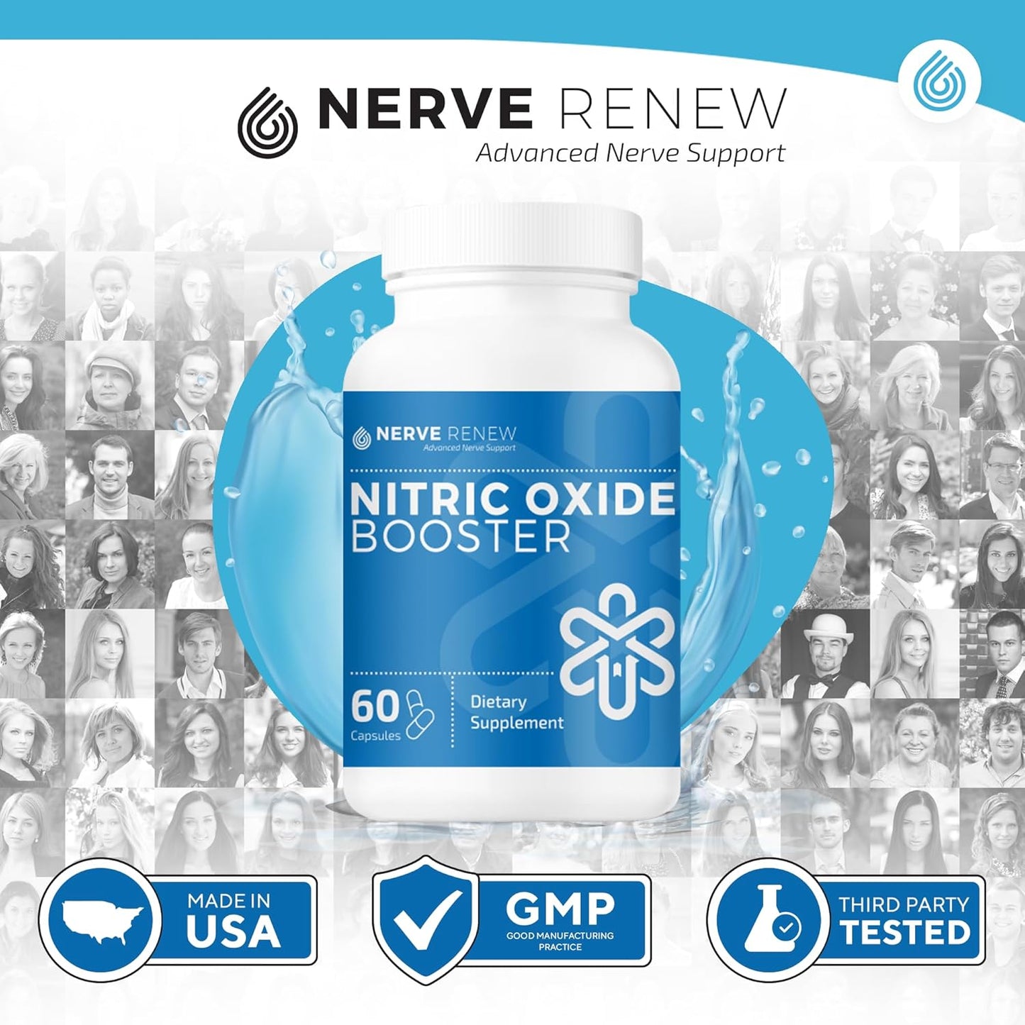 L-Arginine Hydrochloride Nitric Oxide Booster for Nerve Nourishment - 60 Capsules