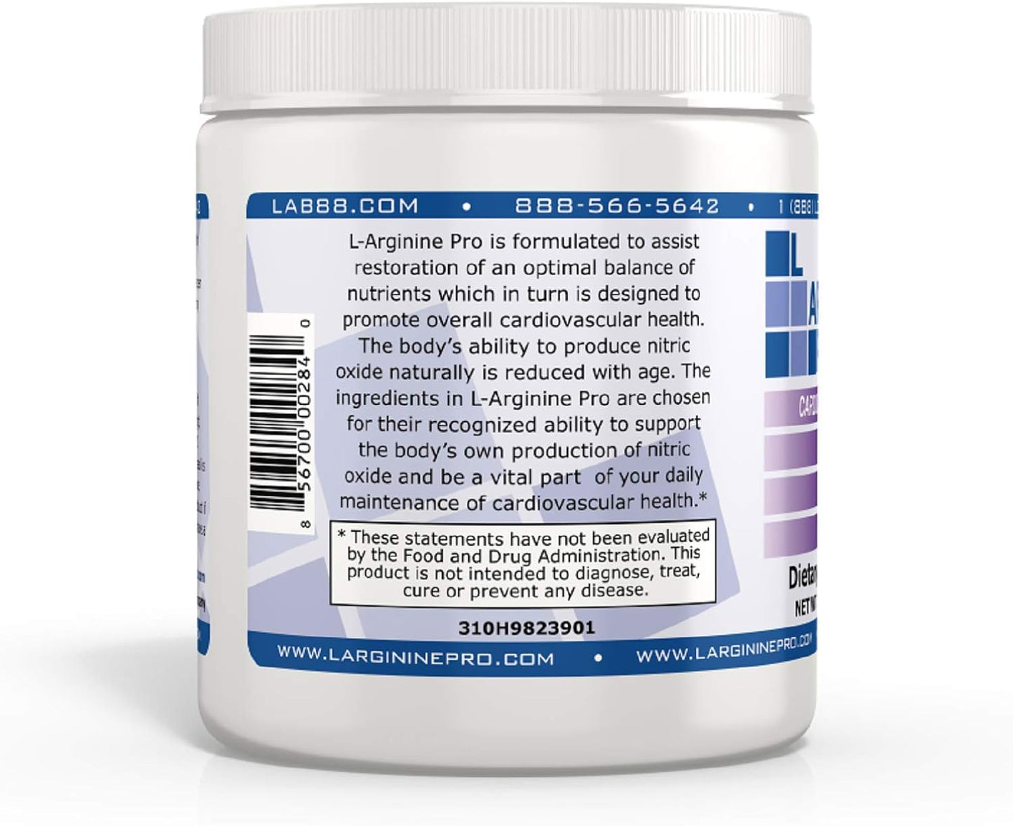 L-ARGININE PRO Grape Supplement Powder - 5,500mg L-arginine & 1,100mg L-Citrulline - Pack of 6 Jars