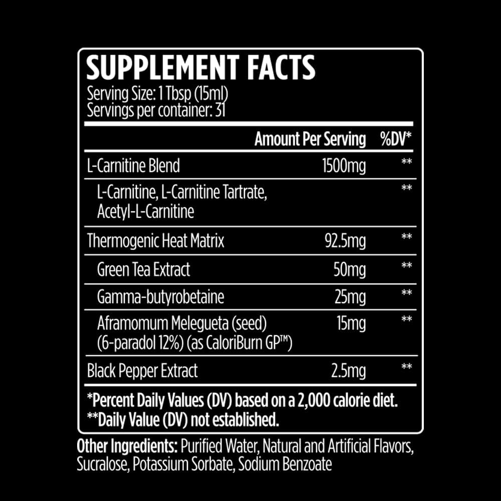 L-Carnitine 1500 Heat Liquid Gummy Bear | Stimulant-Free Metabolic Support for Weight Loss | 1500mg | Men & Women | VMI Sports