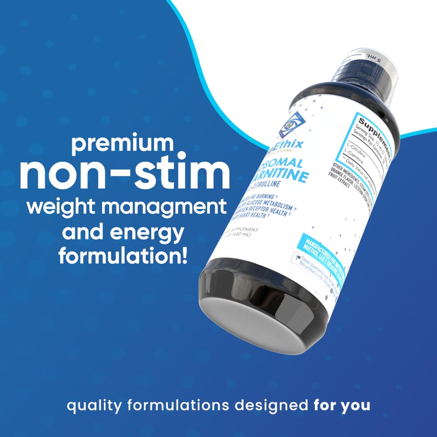 L-Carnitine and L-Citrulline Liposomal Supplement for Weight Management and Energy Boost