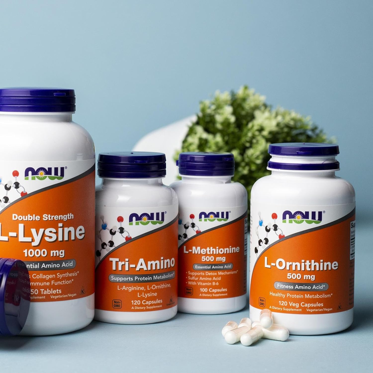 L-Methionine 500 mg with Vitamin B-6 Capsules for Detox Support - 100 Count by NOW Foods