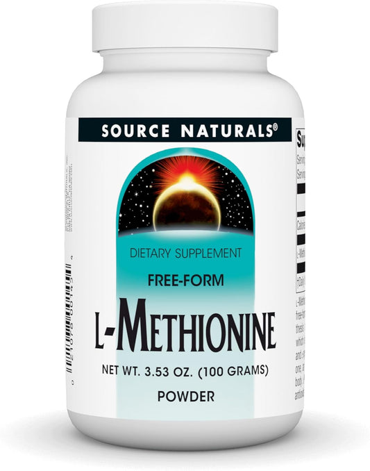 L-Methionine Free Form Powder - 100g Amino Acid Supplement by Source Naturals