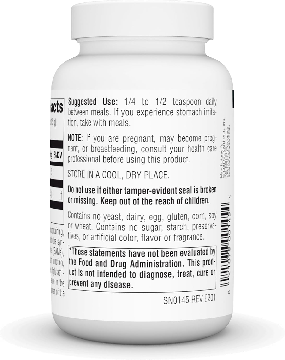 L-Methionine Free Form Powder - 100g Amino Acid Supplement by Source Naturals