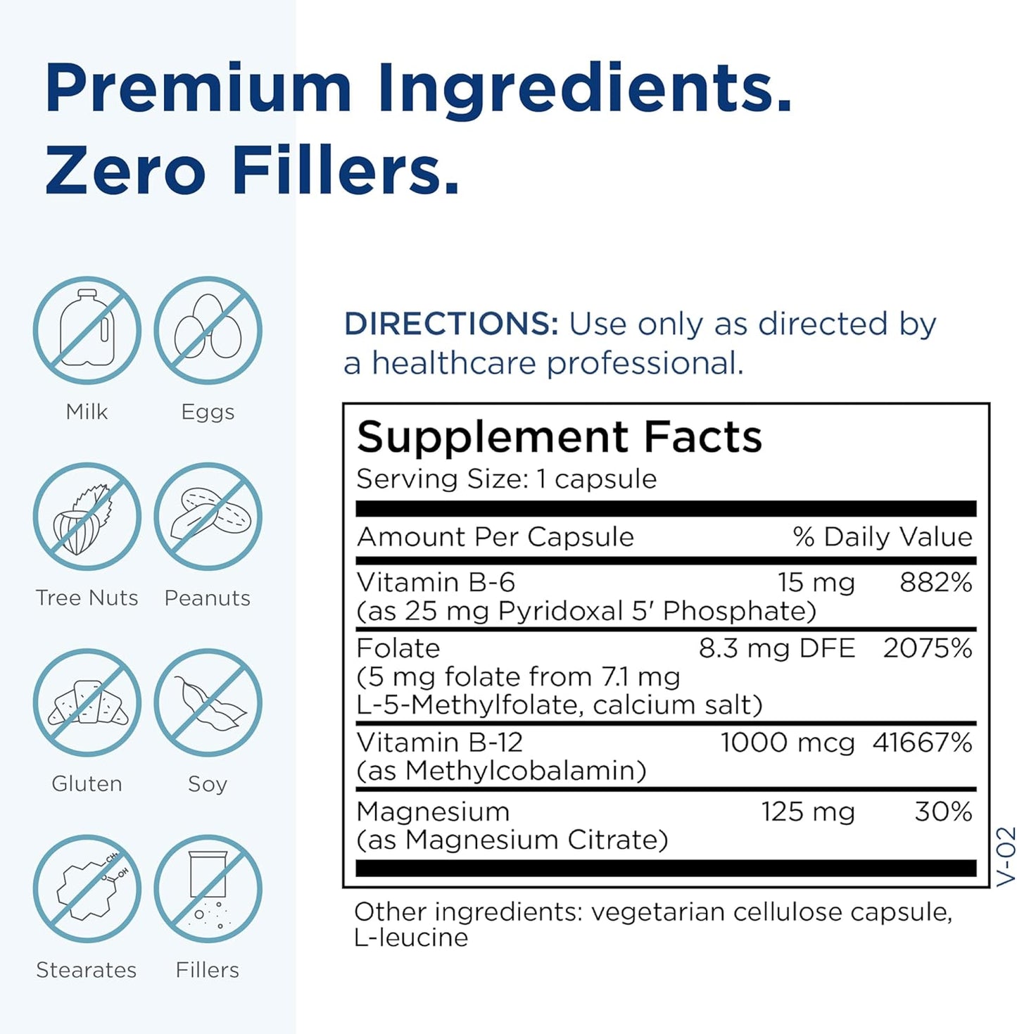 L-Methylfolate 5mg with Magnesium, Vitamin B6, & B12 - Optimal Metabolism & Homocysteine Support - 30 Capsules