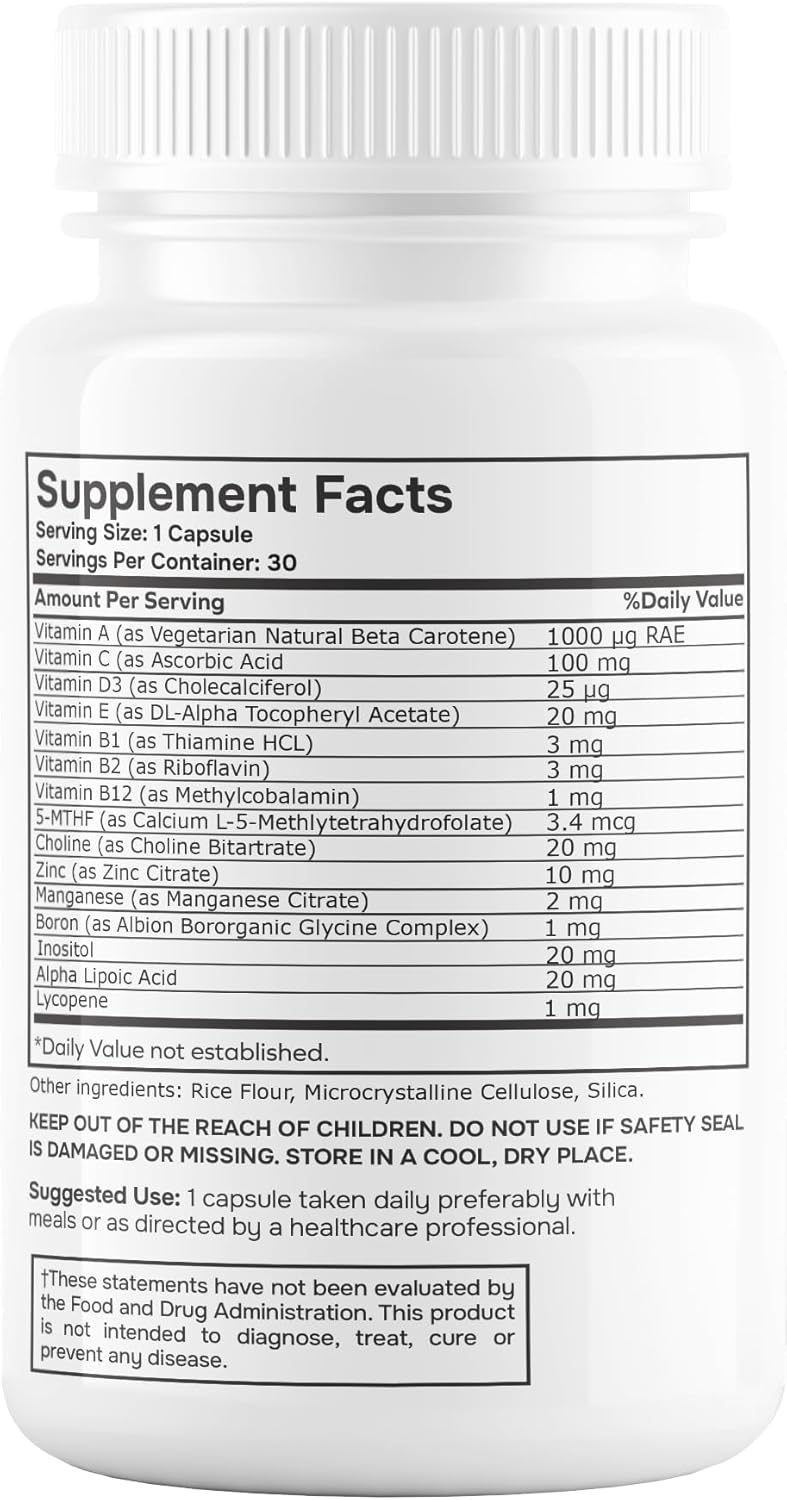 L Methylfolate Enriched Multivitamin Multimineral Complex for Optimal Health