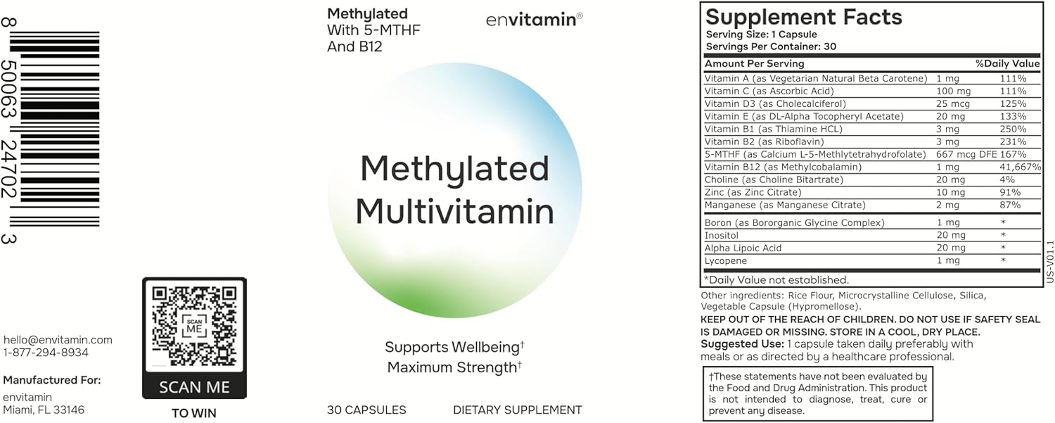 L Methylfolate Enriched Multivitamin Multimineral Complex for Optimal Health