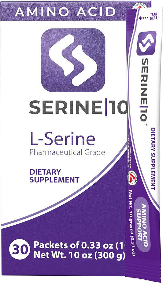 L-Serine Nootropics Packets - Improve Brain Health, Memory, Focus - 30 Packets, 10g Each