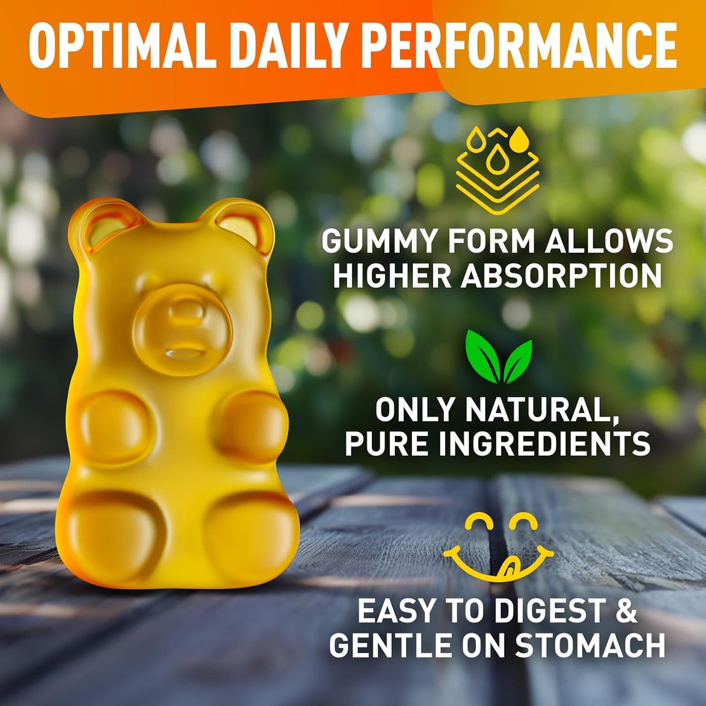 L-Tyrosine Gummies - Vegan Supplement for Focus, Mood & Energy - 1000MG per Serving - 60 Gummies