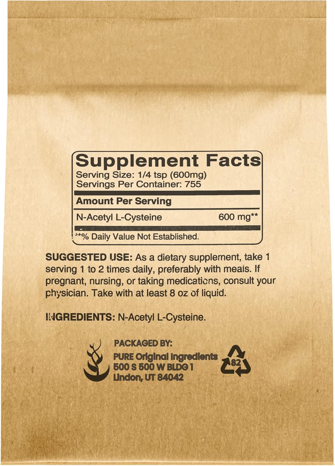 Lab Verified 1 lb N-Acetyl L-Cysteine Powder - Pure Original Ingredients, No Fillers