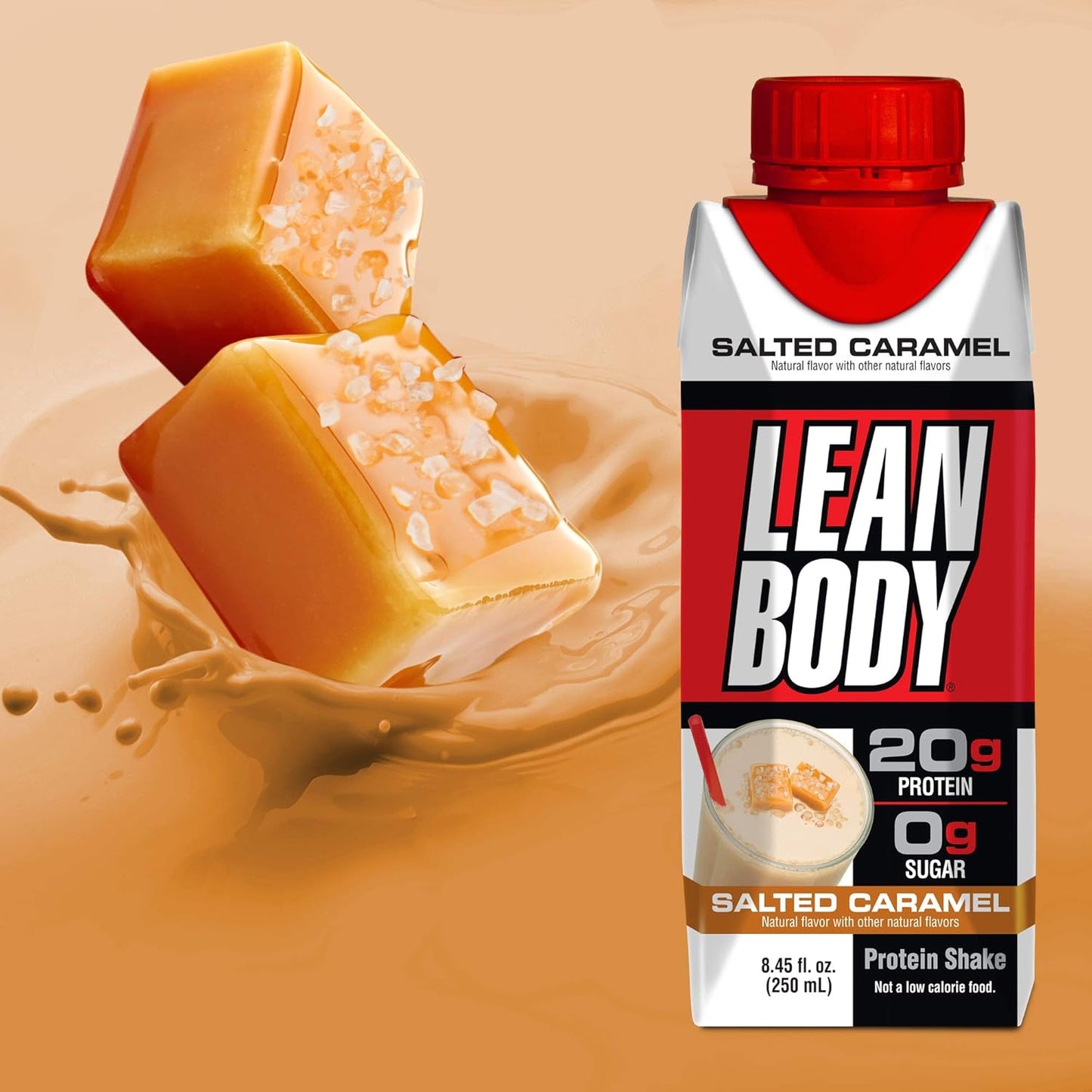 Labrada Nutrition Lean Body RTD Whey Protein Shake - Salted Caramel Flavor, 20g Protein, Zero Sugar, Lactose & Gluten Free, On-The-Go Meal Replacement Shake for Men & Women (Pack of 16)