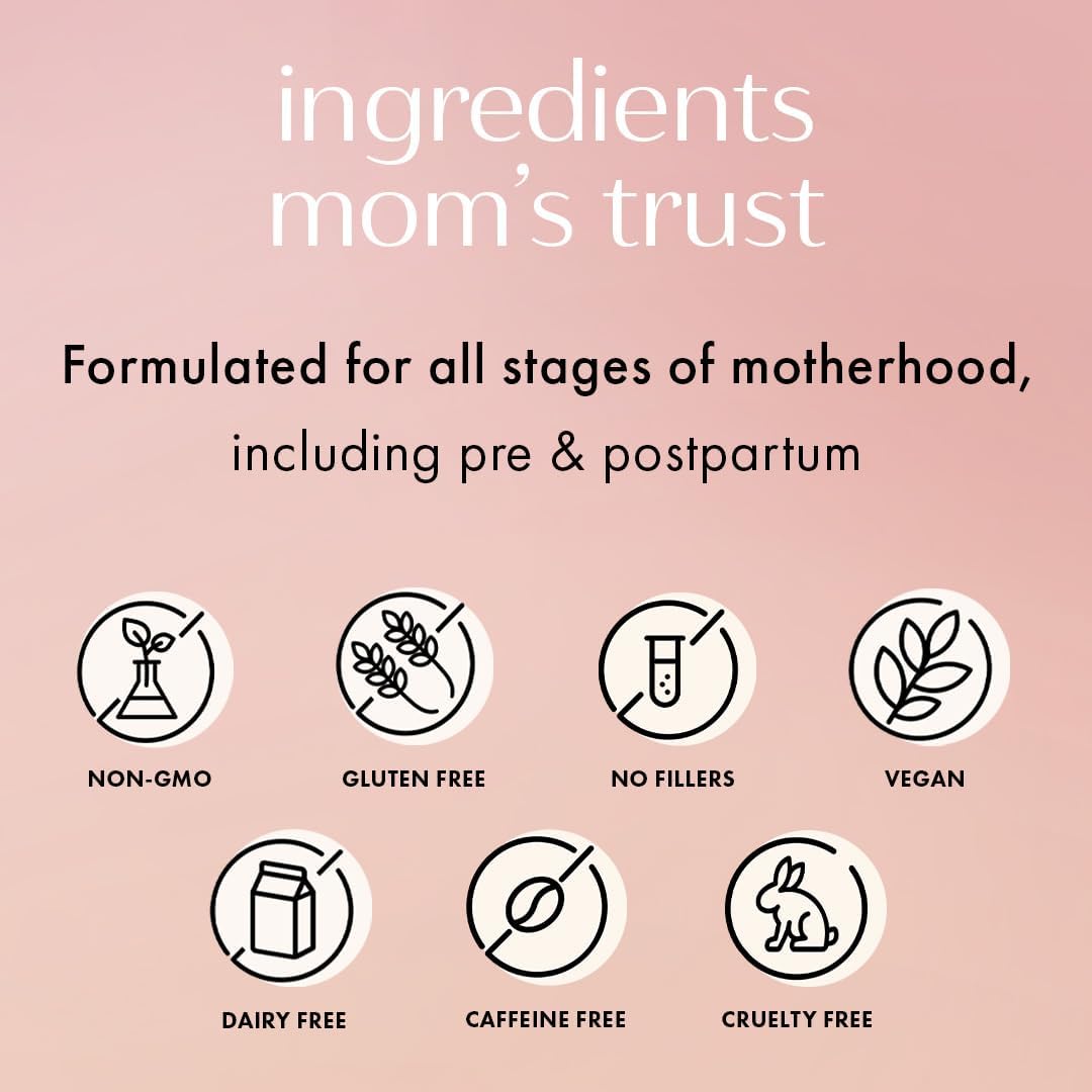 Lactation Approved Stress Support Supplement for Moms | Mood and Energy Boost with Ashwagandha & L-Theanine | 60 Capsules