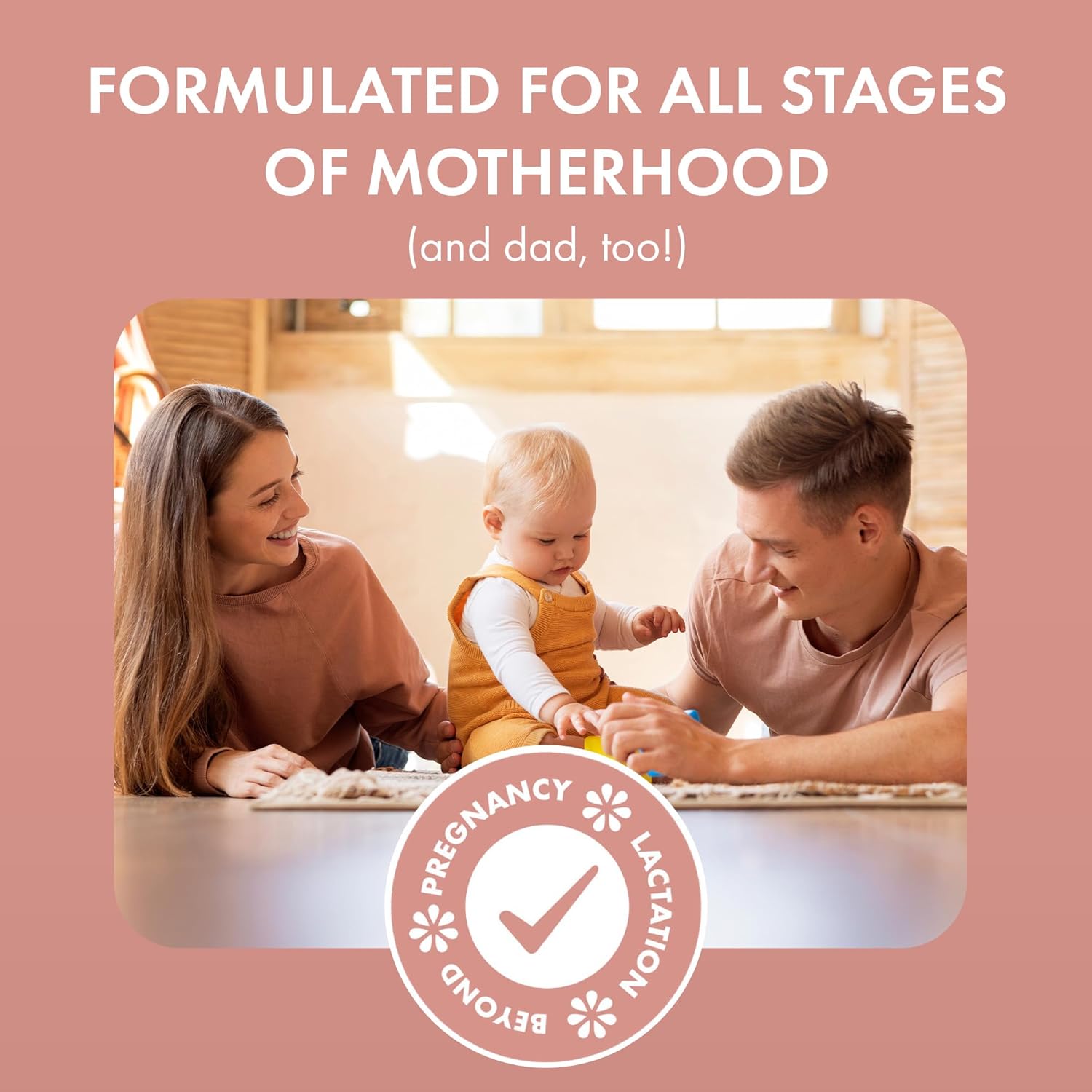 Lactation Approved Stress Support Supplement for Moms | Mood and Energy Boost with Ashwagandha & L-Theanine | 60 Capsules