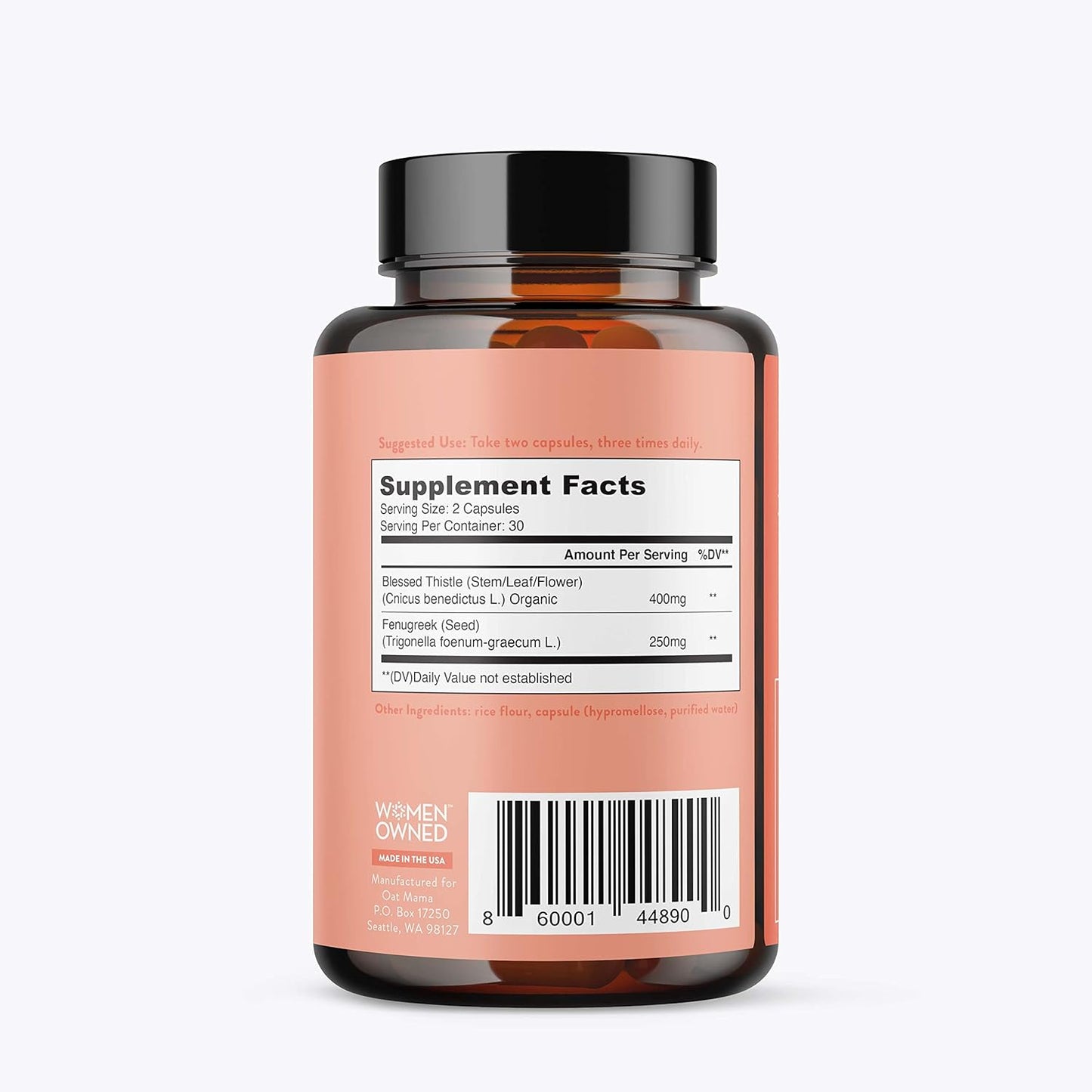 Lactation Supplement with Fenugreek and Blessed Thistle for Breastfeeding Support by OAT MAMA