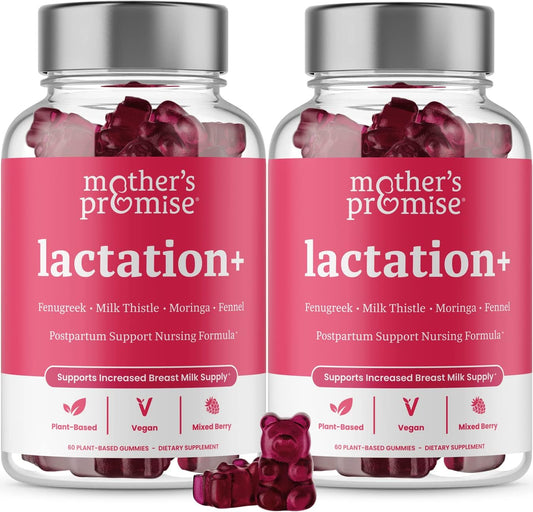 Lactation Support Gummies for Breastfeeding Mothers | Increase Breast Milk Production with Fenugreek, Moringa & Milk Thistle | 2 Pack