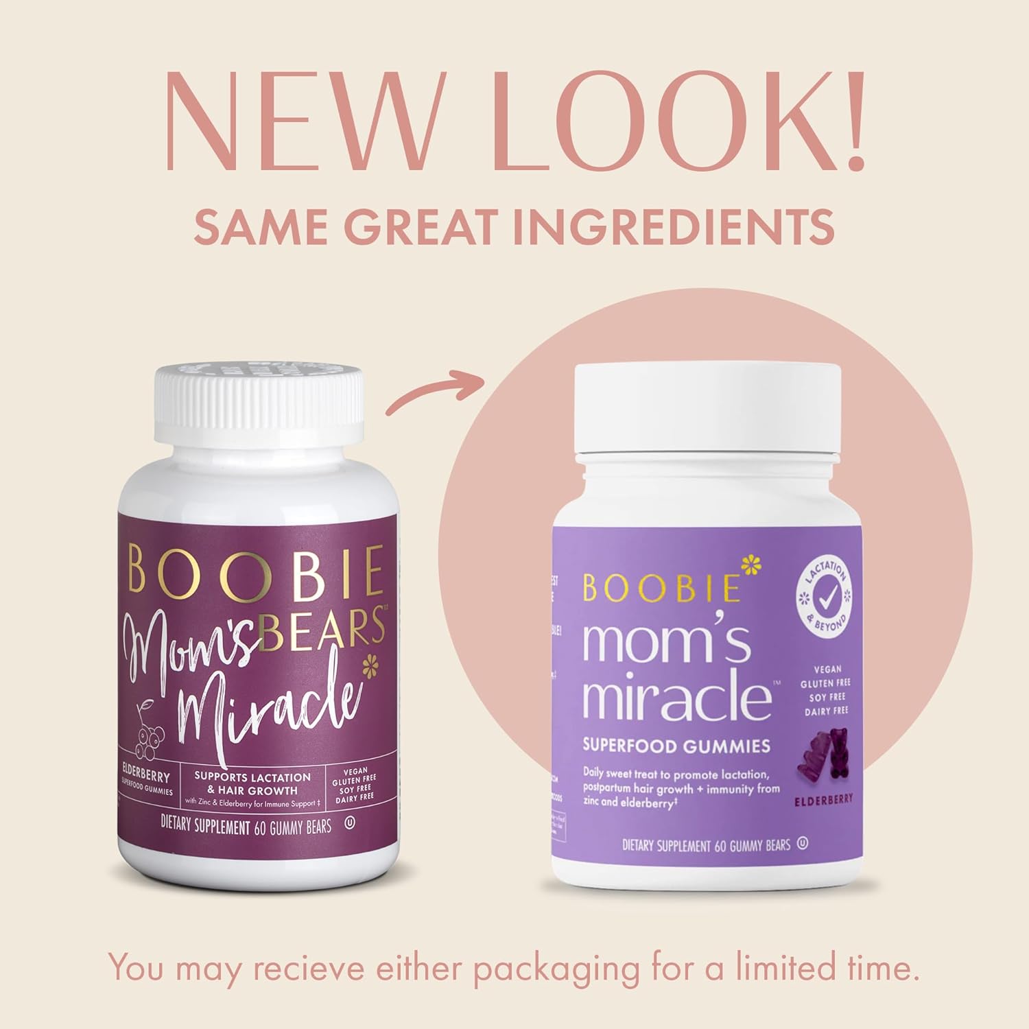 Lactation Support Gummies with Zinc & Elderberry for Milk Supply Increase | Boobie Bears Breastfeeding Supplements for Immune Health & Hair Growth | 120 Count