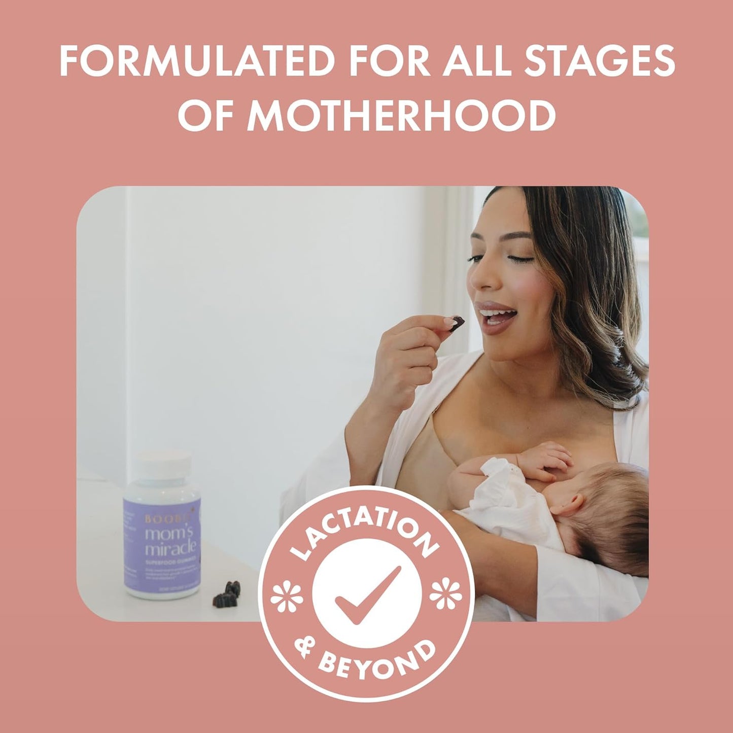 Lactation Support Gummies with Zinc & Elderberry for Increased Milk Supply - Breastfeeding Supplements for Immune Health & Hair Growth, 60 Count