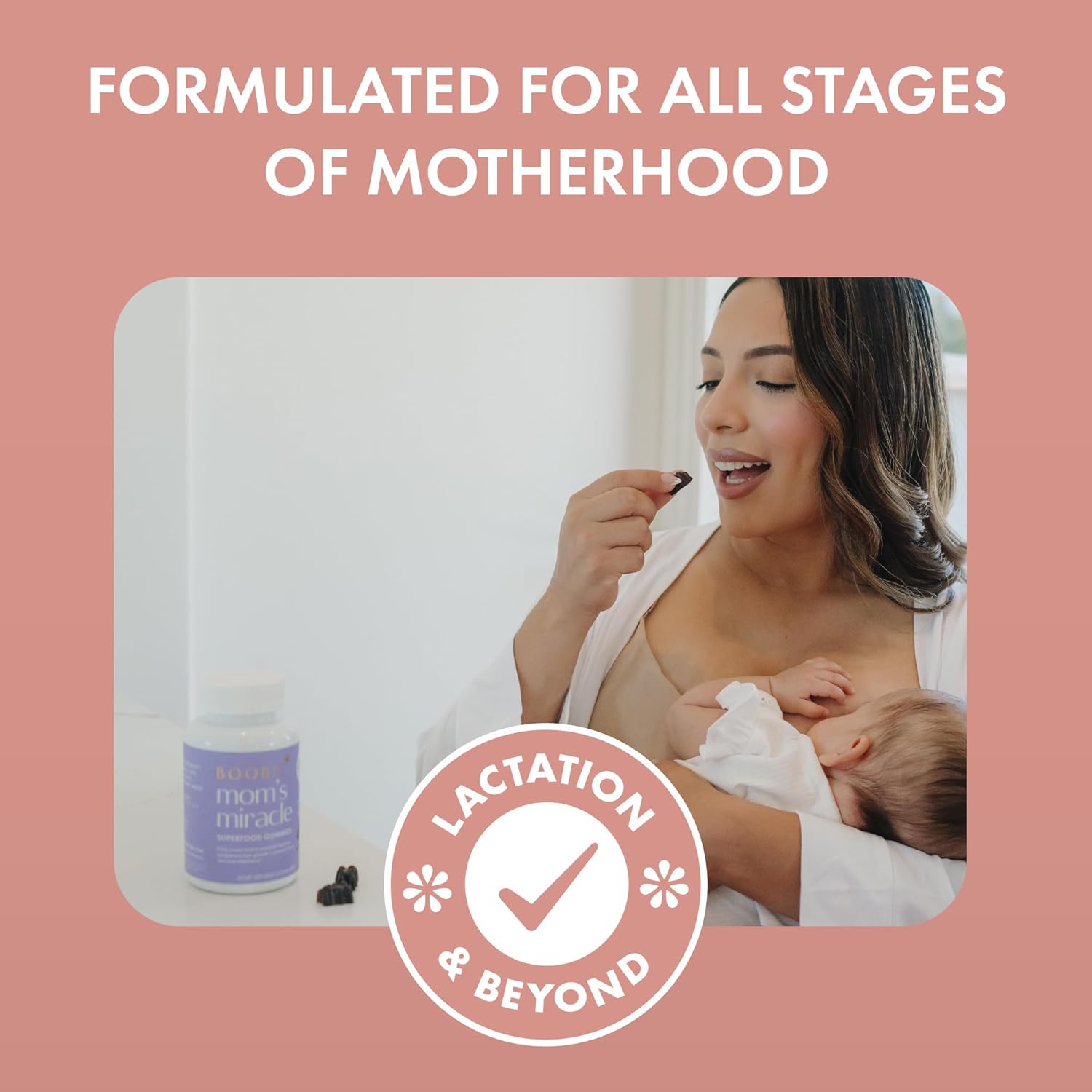 Lactation Support Gummies with Zinc & Elderberry for Milk Supply Increase | Boobie Bears Breastfeeding Supplements for Immune Health & Hair Growth | 120 Count