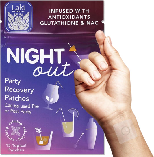 Laki Naturals Night-Out Patch - Pack of 15 | Restore Vitality and Balance Post-Partying, Bars, and Fun Nights