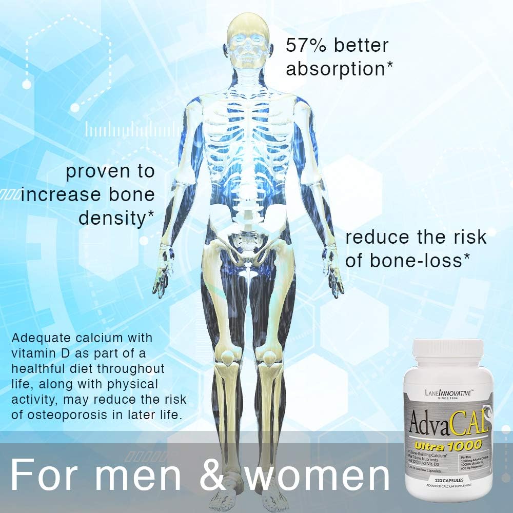 Lane Innovative AdvaCAL Ultra 1000 with Vitamin D3 and Magnesium - 120 Servings x 3 Pack