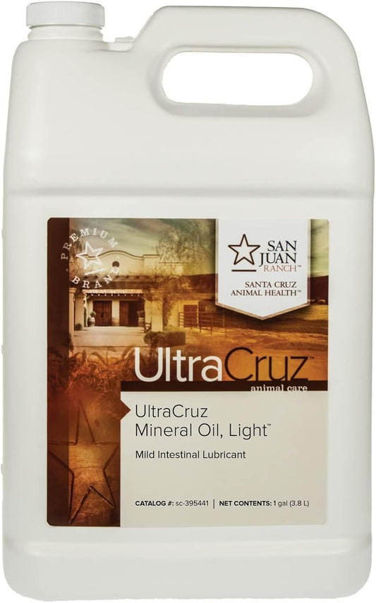 Large 1 Gallon Bottle of UltraCruz Mineral Oil Light Supplement for Horses, Livestock, and Dogs