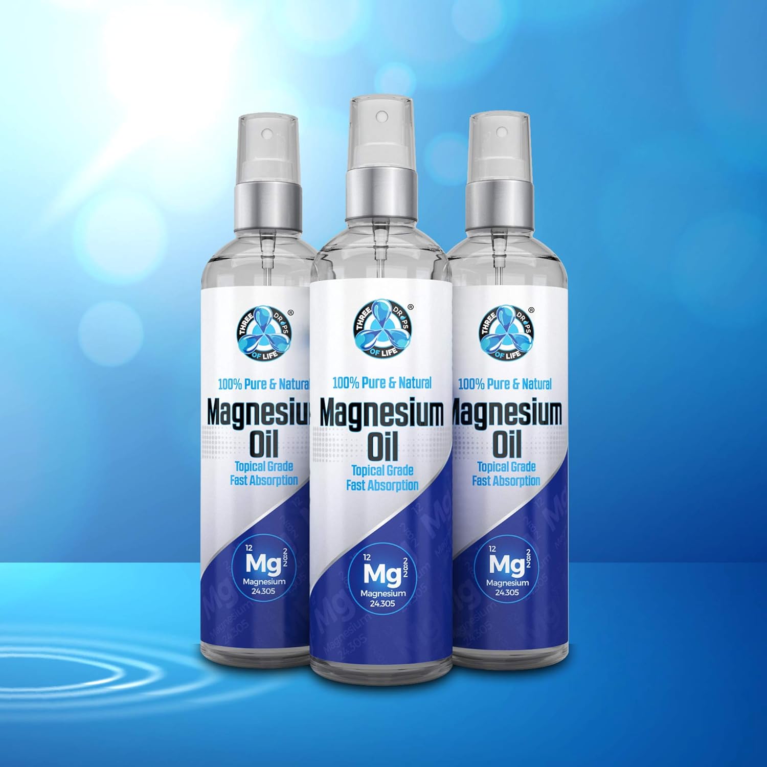 Large 8 fl oz Pure Magnesium Oil Spray - 100% Natural USP Grade, Zechstein Seabed Source, No Added Minerals - Official Zechstein Inside Distributor