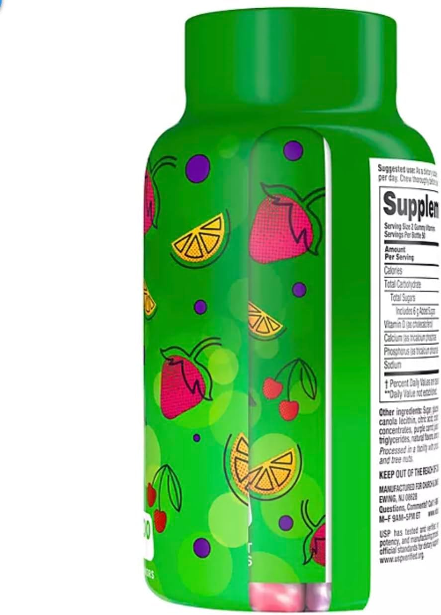 Large Bottle of Vitafusion Calcium and D3 Gummies - 200 Count