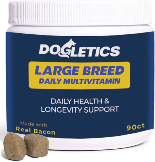 Large Breed Daily Multivitamin for Dogs - 90ct Bacon Flavored Chewables, Tailored for Large Dog Health