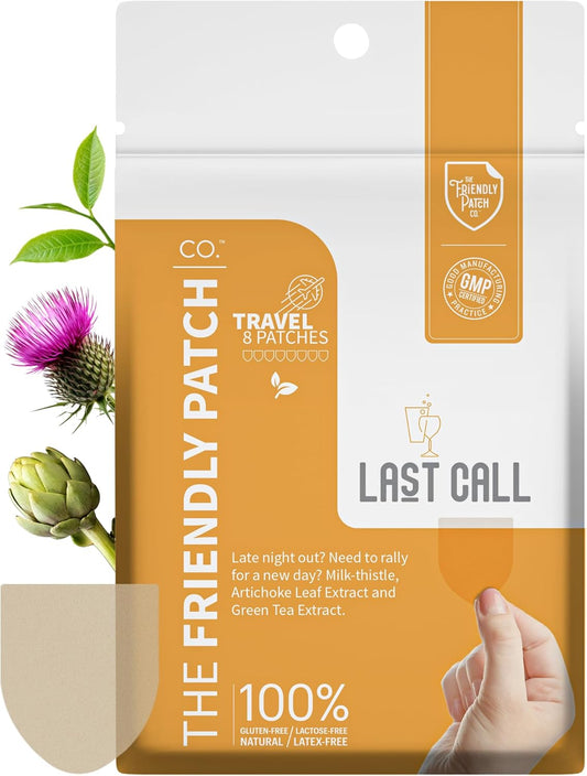 Late Night Out Wellness Patch - Plant Powered Wearable Patches with Vine Tea, Caffeine, Milk Thistle, Artichoke Leaf Extract - 8 Pack by The Friendly Patch