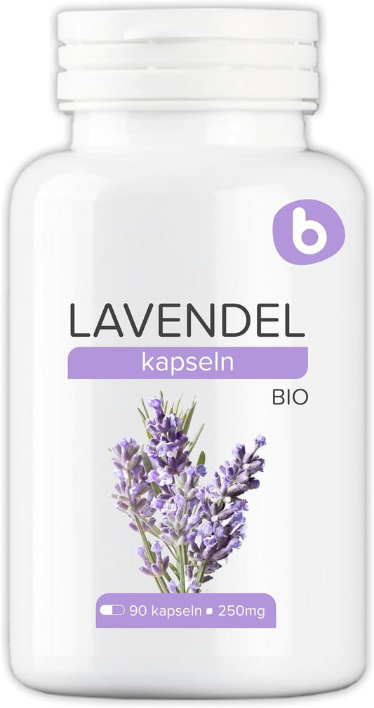 Lavender Capsules for Anxiety & Stress Relief - Natural Calming Supplement - GMO-Free, Gluten-Free - 90 Vegan Capsules