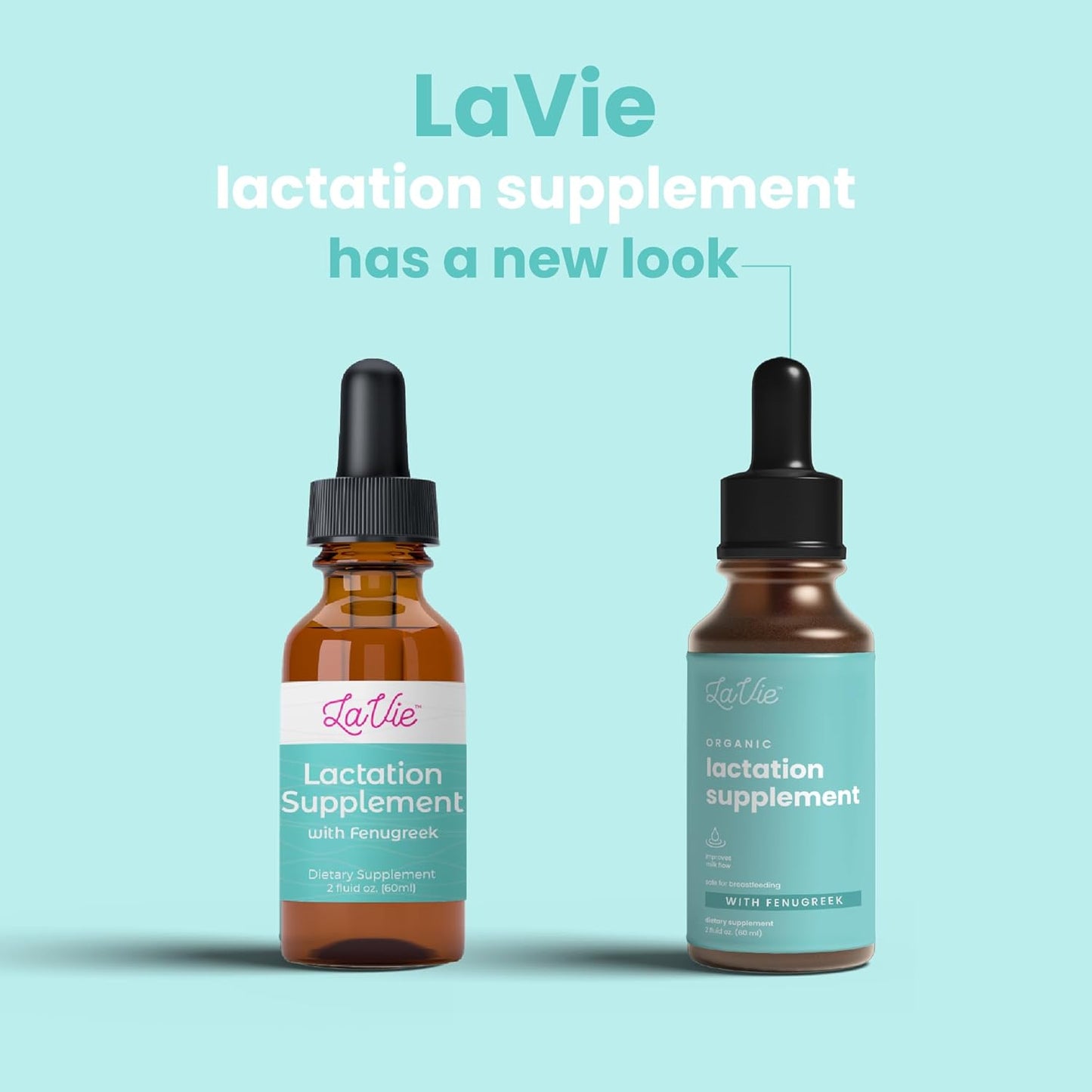 LaVie Fenugreek Breastfeeding Tincture Liquid Drops - 2 Fl. Oz - Boost Breast Milk Supply & Support Nursing