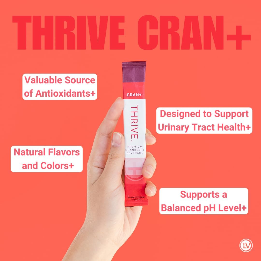 Le-Vel Thrive Cran+ Herbal Supplement Powder for Urinary Tract Health - D-Mannose, Cranberry, Apple Cider Vinegar & Antioxidants - 30 Packets