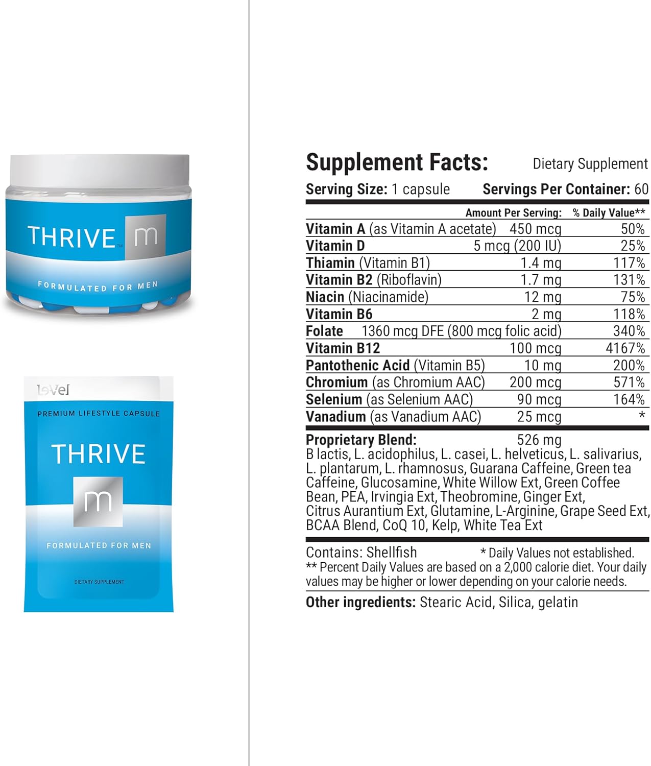 Le-Vel Thrive M Premium Lifestyle Capsules for Men - 60 Servings