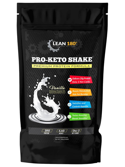 Lean 180 Pro Keto Shake - Vanilla Flavor - Top Choice for Keto Diet Weight Loss - Low Carb & Low Sugar Protein Shake