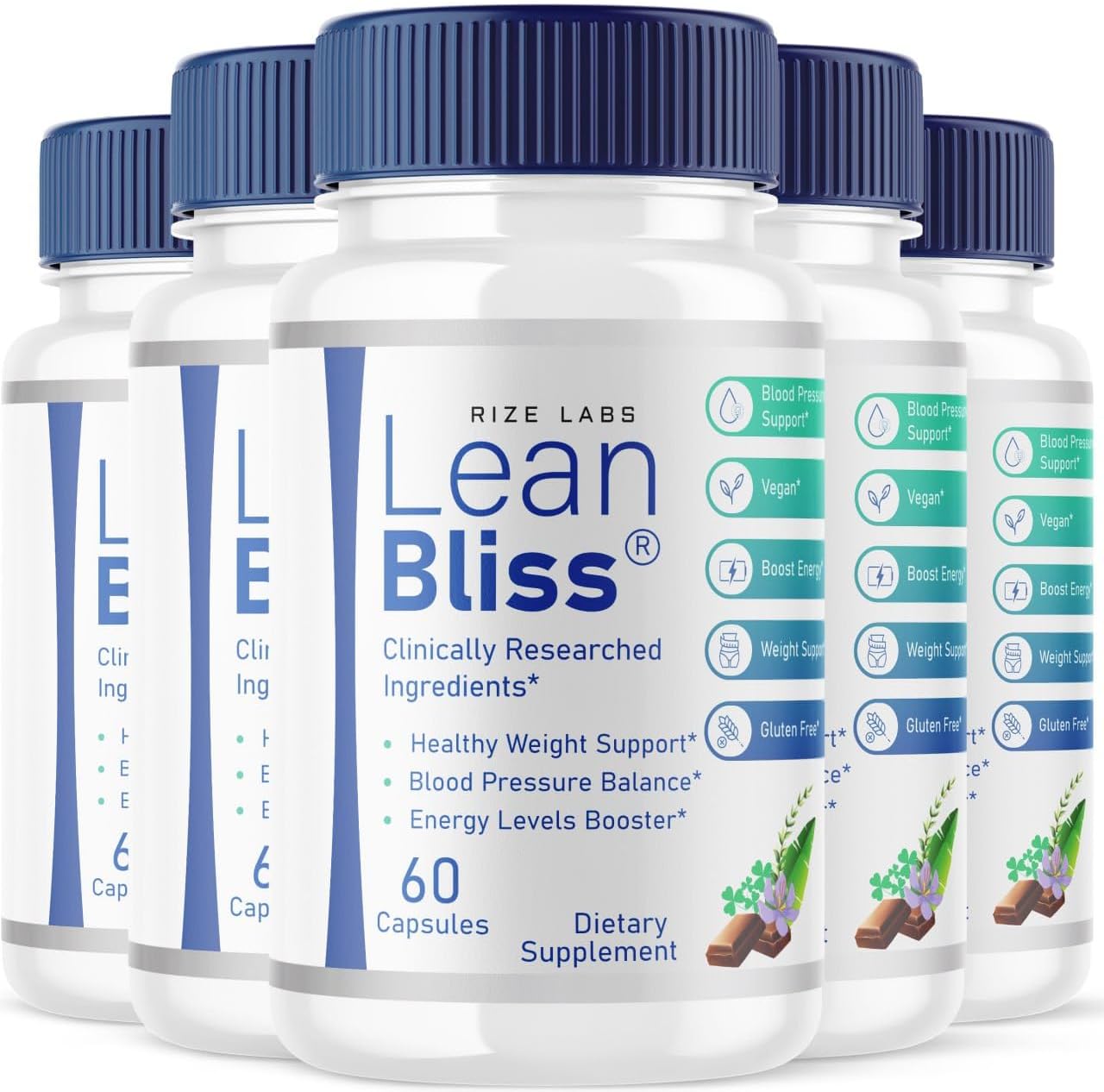 Lean Bliss Slimming Formula Pills - 5 Pack for Natural Weight Management & Metabolism Support