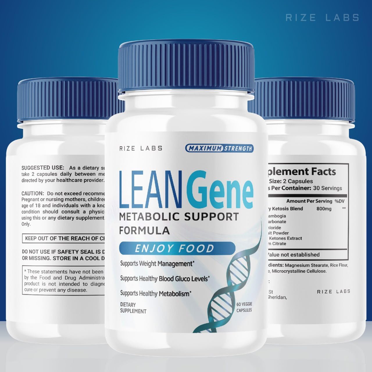 Lean Gene Supplement 2 Pack - Metabolic Support Formula for Advanced Weight Loss - Maximum Strength Capsules - All-Natural Pills (120 Capsules)