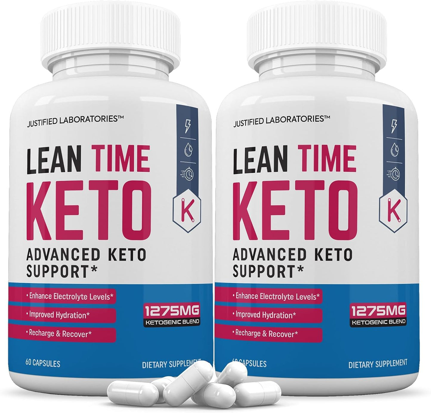 Lean Time Keto Pills 1275MG (2 Pack) with Apple Cider Vinegar & Green Tea - 120 Capsules