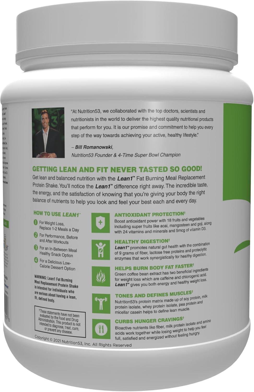 Lean1 Vanilla Flavor Meal Replacement Shake - Best for Weight Loss & Muscle Support